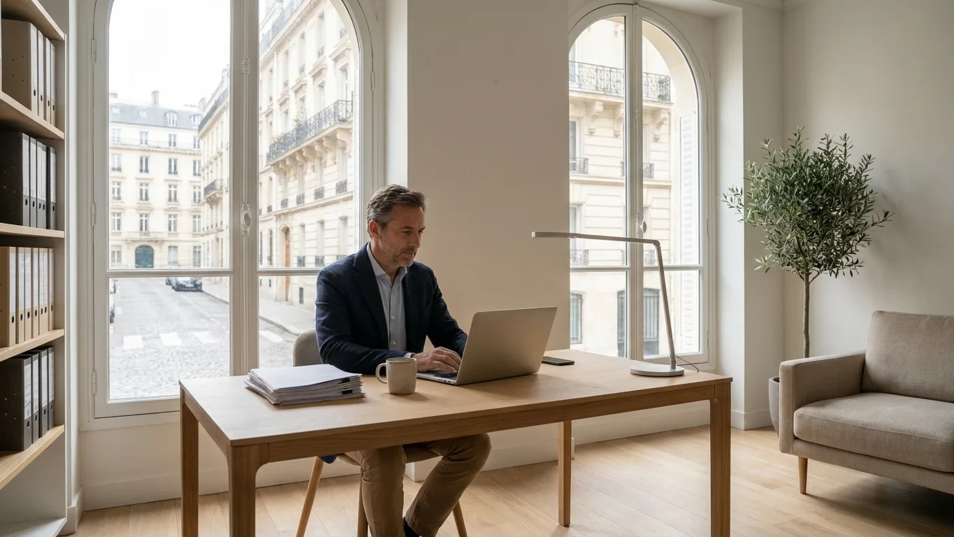 Indépendant travaillant dans son bureau professionnel