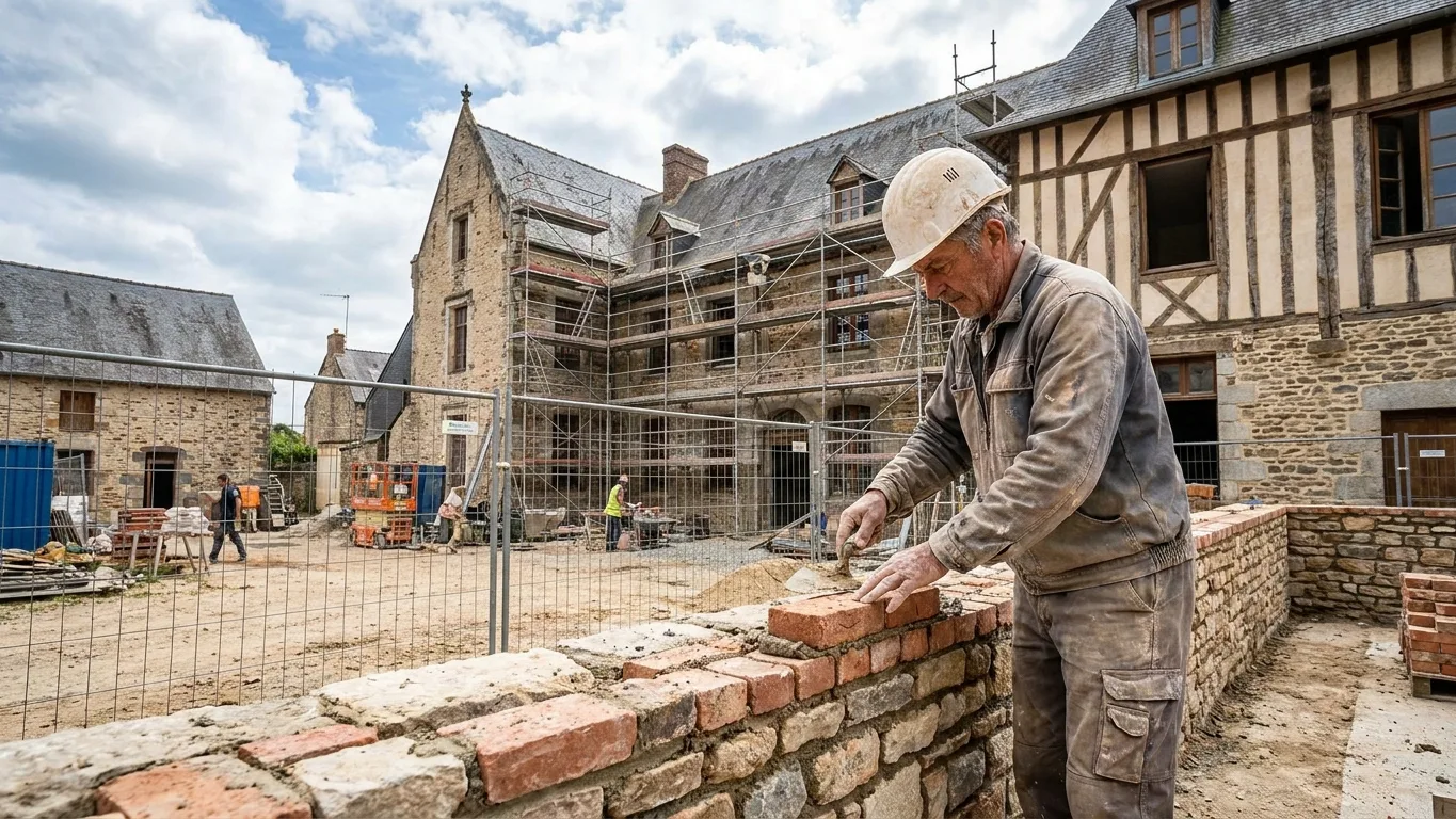 Artisan macon sur un chantier soumis a l assurance decennale