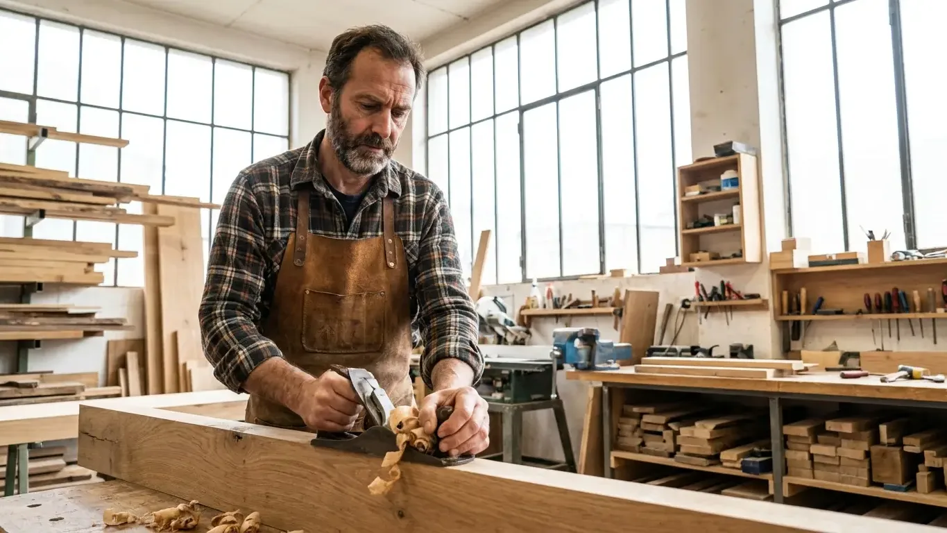Artisan indépendant au travail, concerné par les indemnités journalières TNS