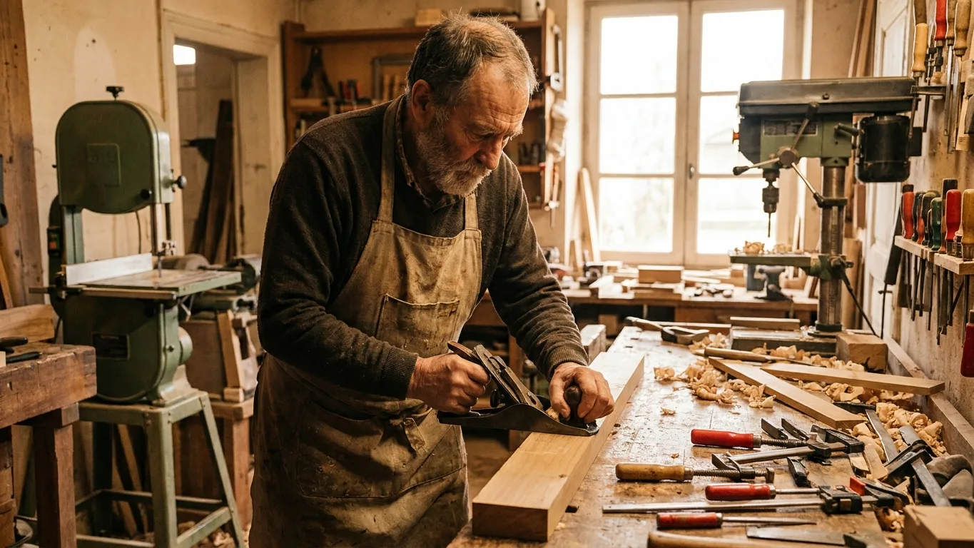 Artisan indépendant au travail dans son atelier